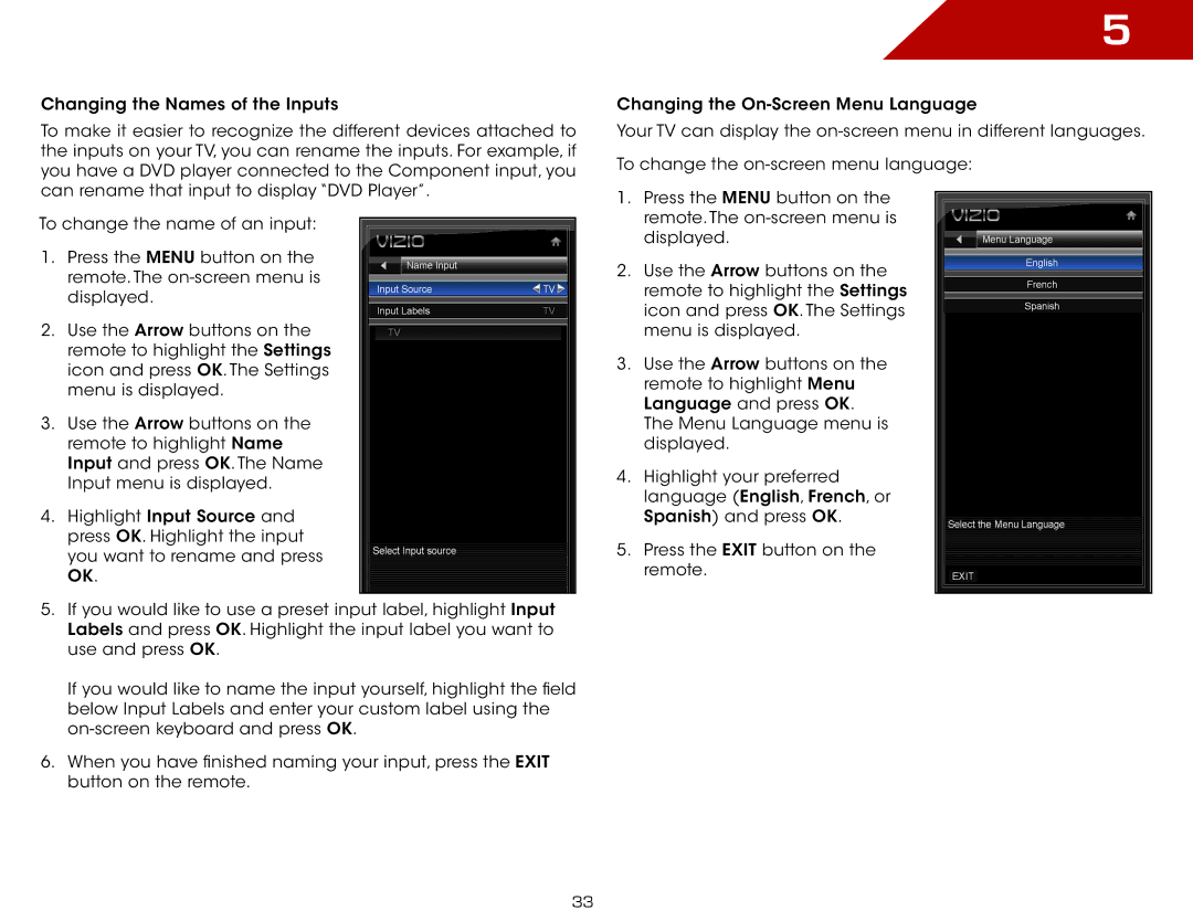 Vizio E191VA specifications Icon and press OK. The Settings 