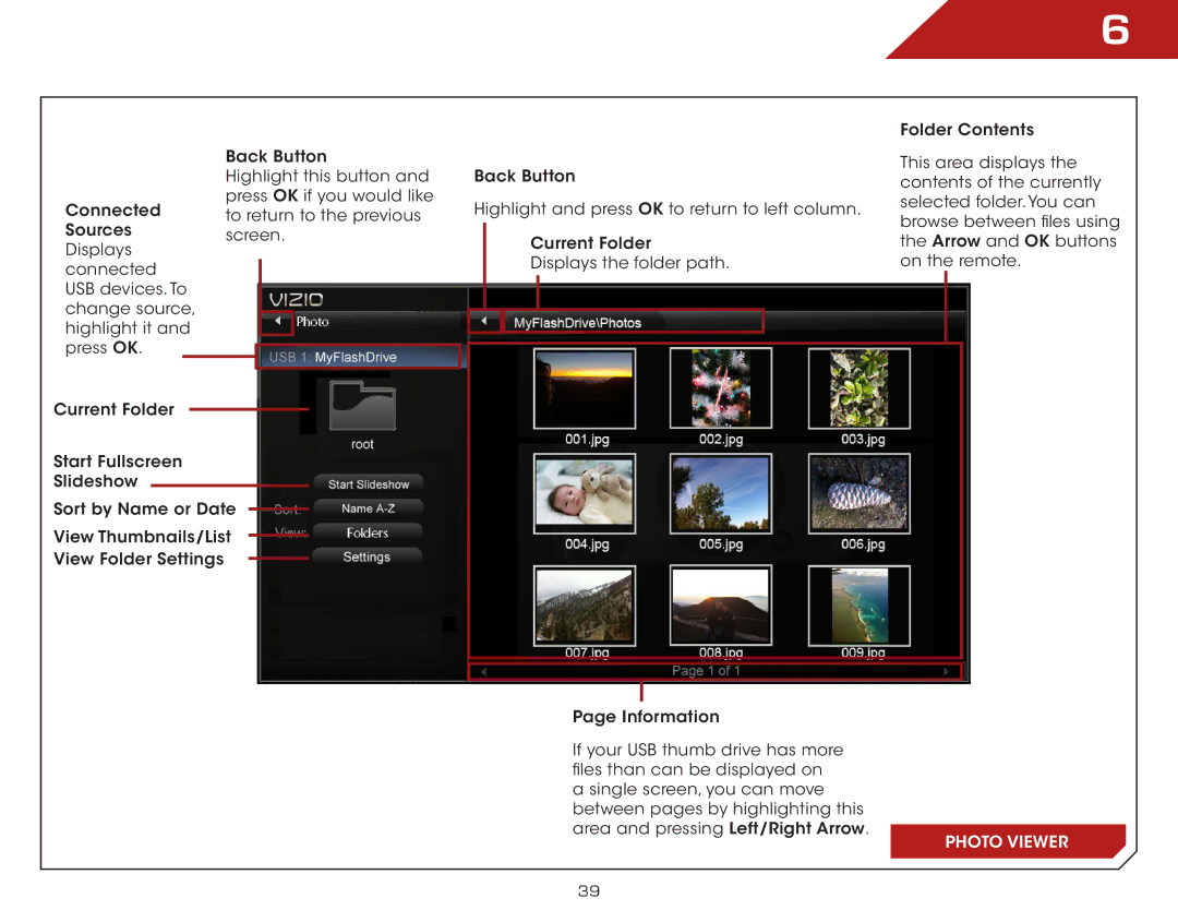 Vizio E191VA specifications Photo Viewer 