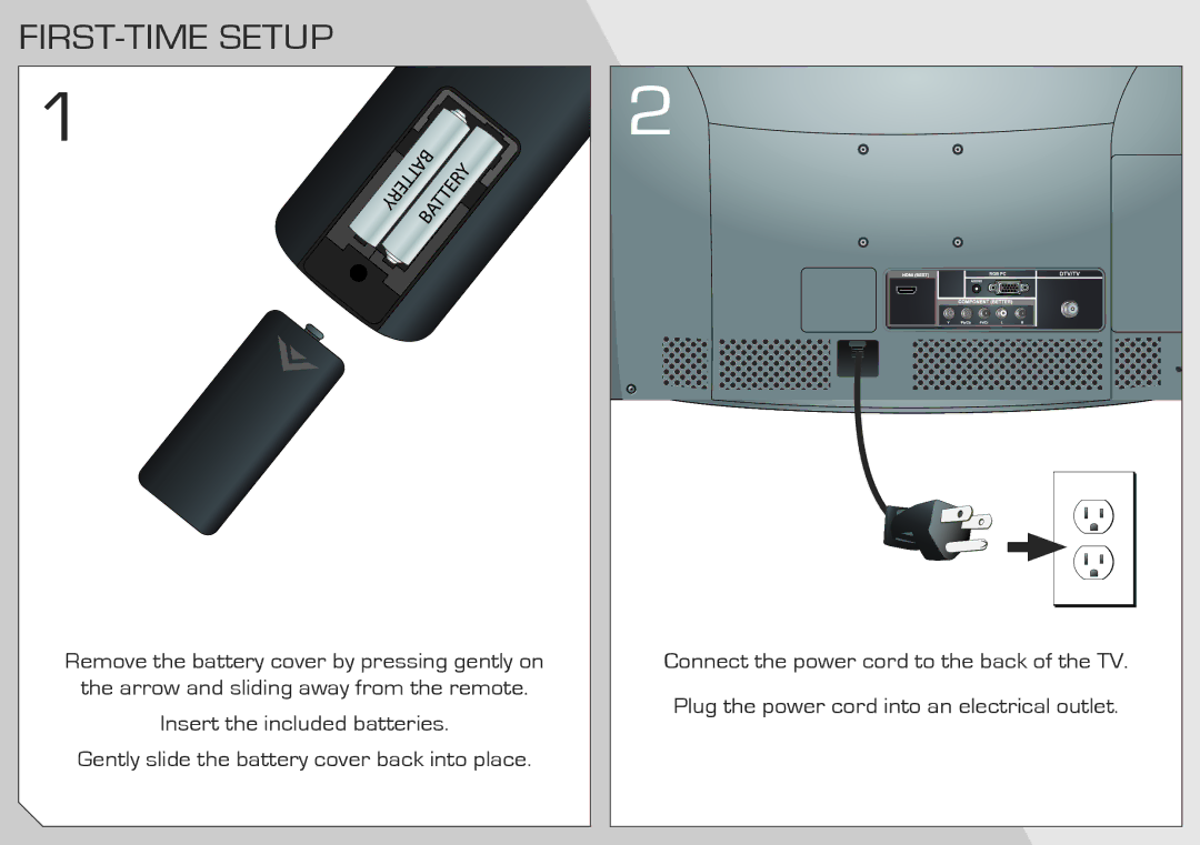 Vizio E221VA, E191VA manual FIRST-TIME Setup 