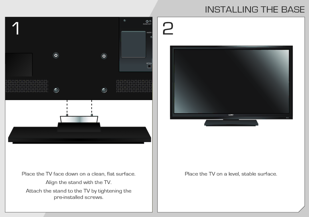 Vizio E240AR manual Installing the Base 