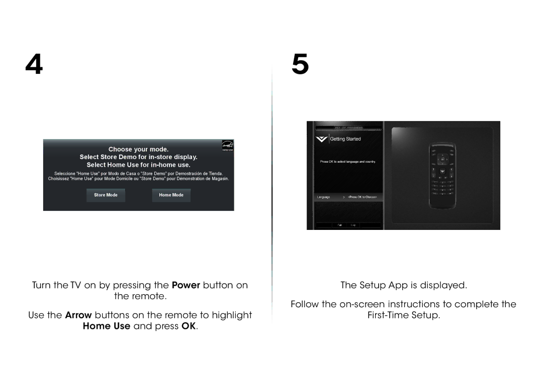 Vizio E231-B1, E241-B1 manual Store Mode Home Mode 