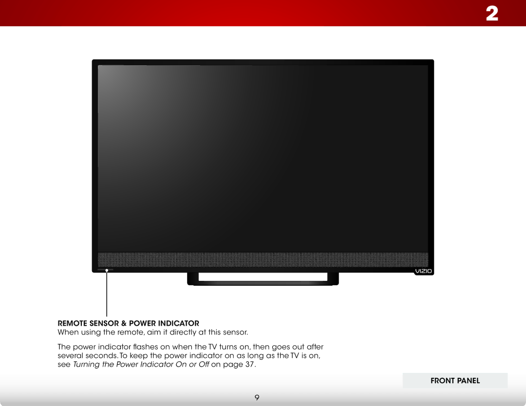 Vizio E231-B1, E241-B1 user manual Front Panel 