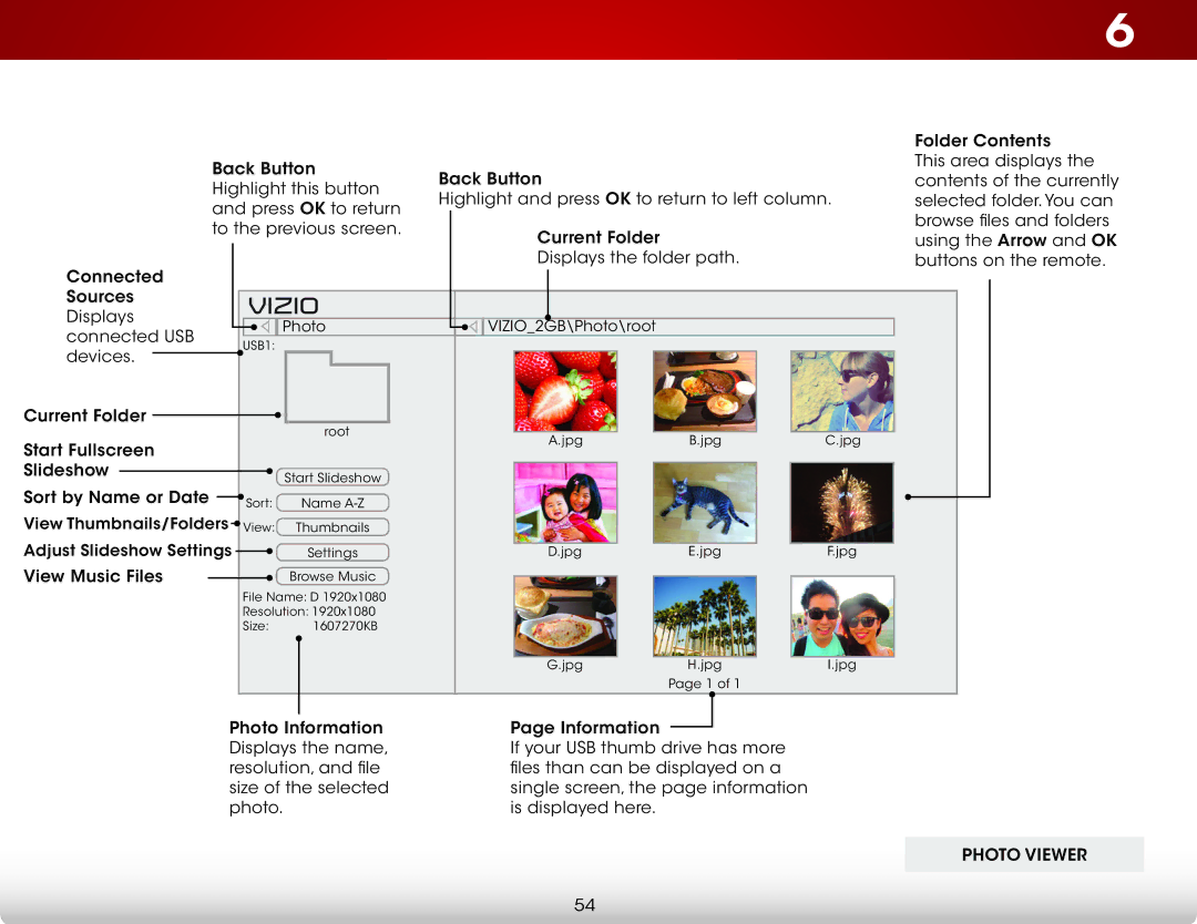 Vizio E241I-A1 user manual Photo Viewer 