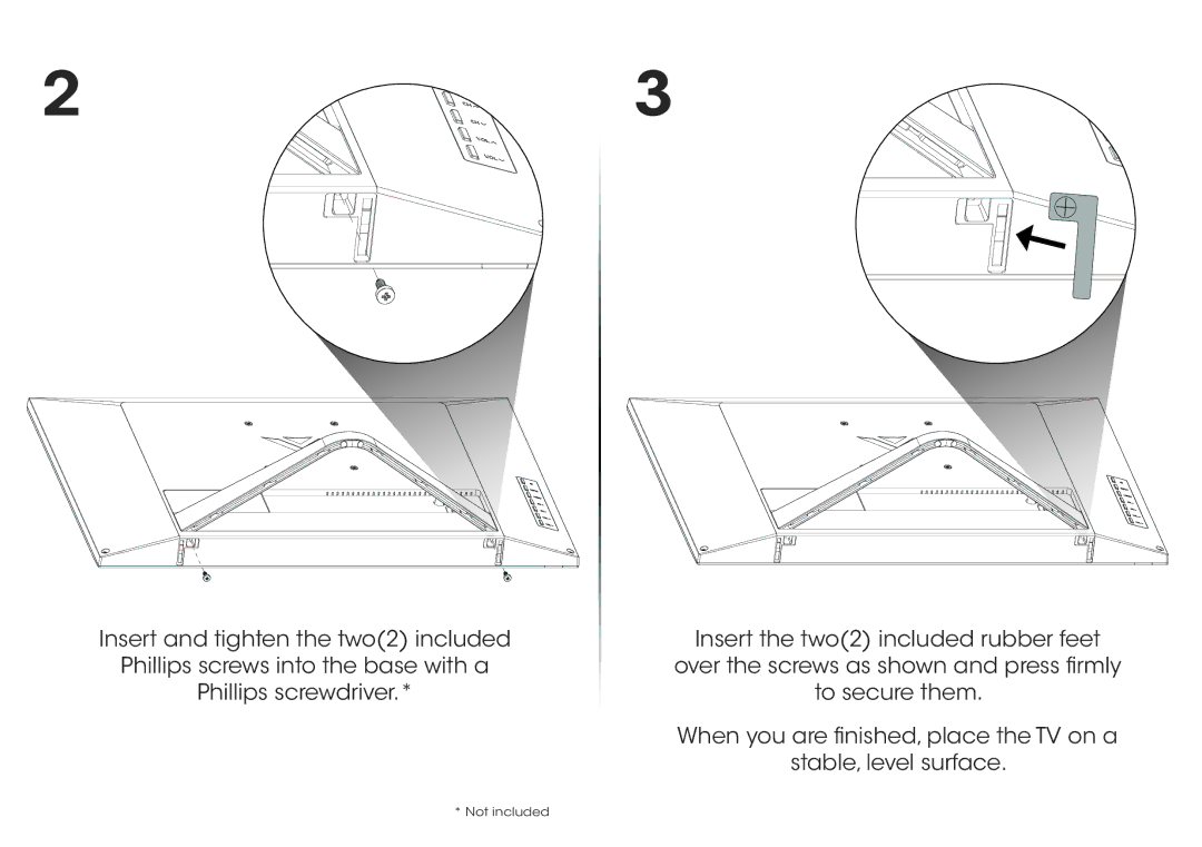 Vizio E241I-A1W quick start Not included 