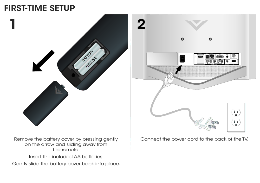 Vizio E241I-A1W quick start FIRST-TIME Setup 