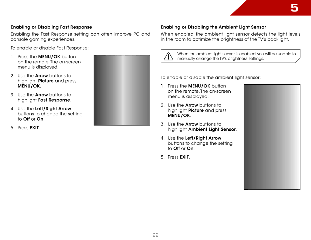 Vizio E191VA, E261VA, E221VA specifications 