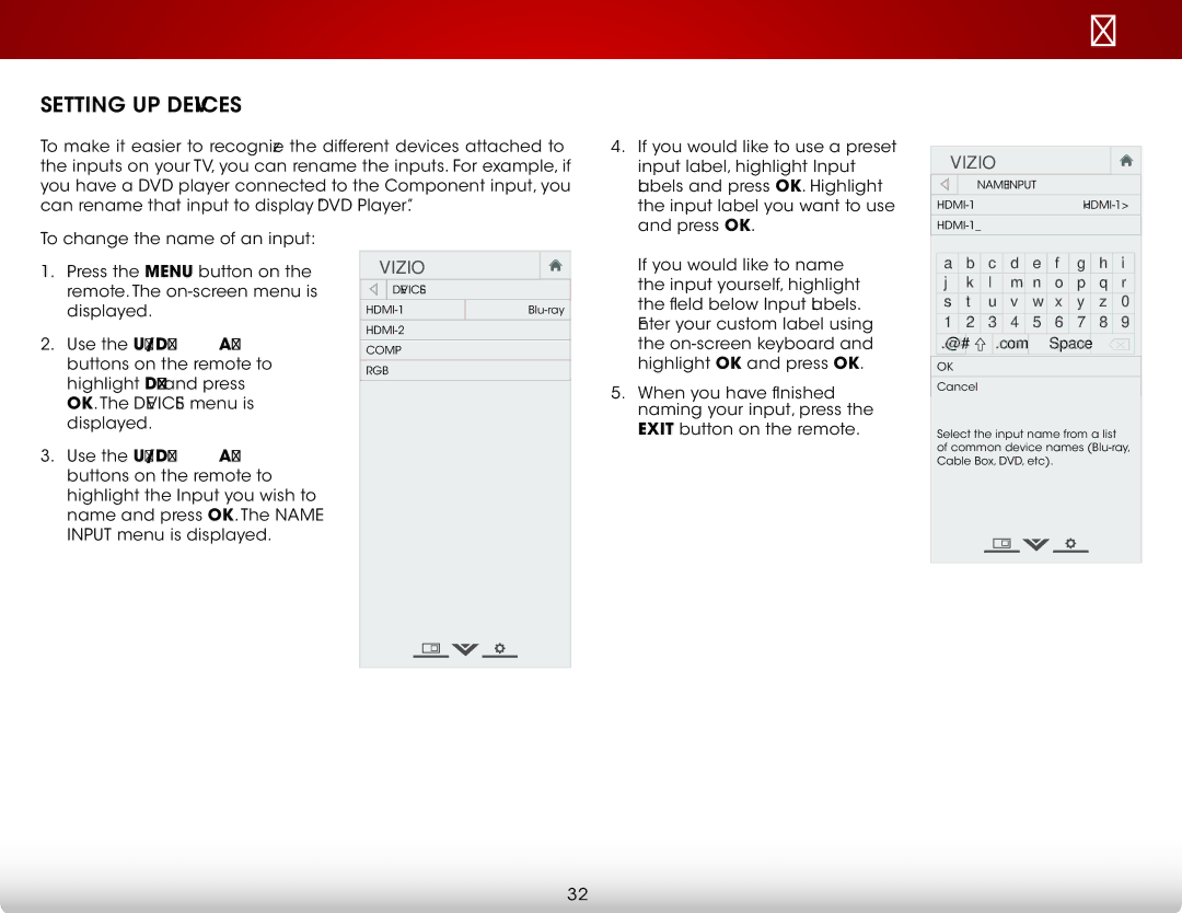 Vizio E280-A1 user manual Setting UP Devices, Com Space 