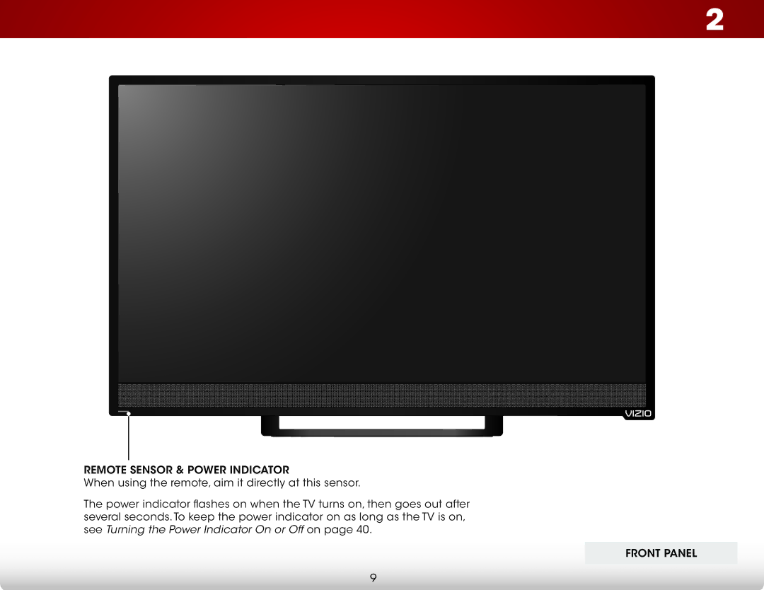 Vizio E280-B1 user manual Front Panel 