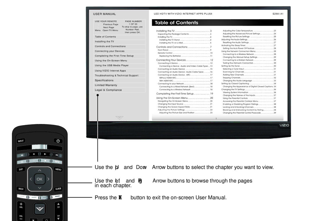 Vizio E280i-A1 manual LED Hdtv with Vizio Internet Apps Plus 