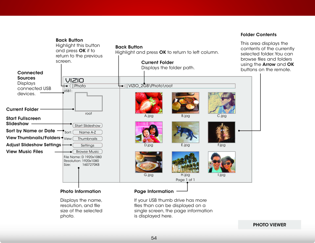 Vizio E280i-B1 user manual Photo Viewer 