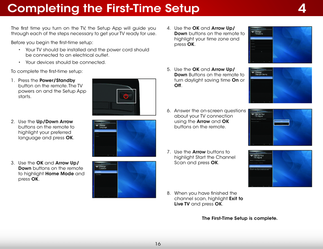 Vizio E241A1, E291A1, E291-A1, E241-A1 user manual Completing the First-Time Setup 