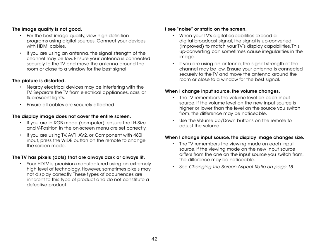 Vizio E291A1, E291-A1, E241A1, E241-A1 user manual See Changing the Screen Aspect Ratio on 