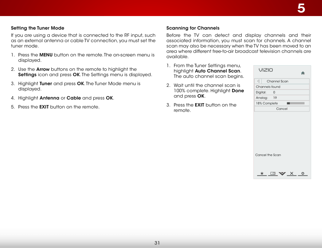 Vizio E291I-A1, E291IA1 user manual Channel Scan 