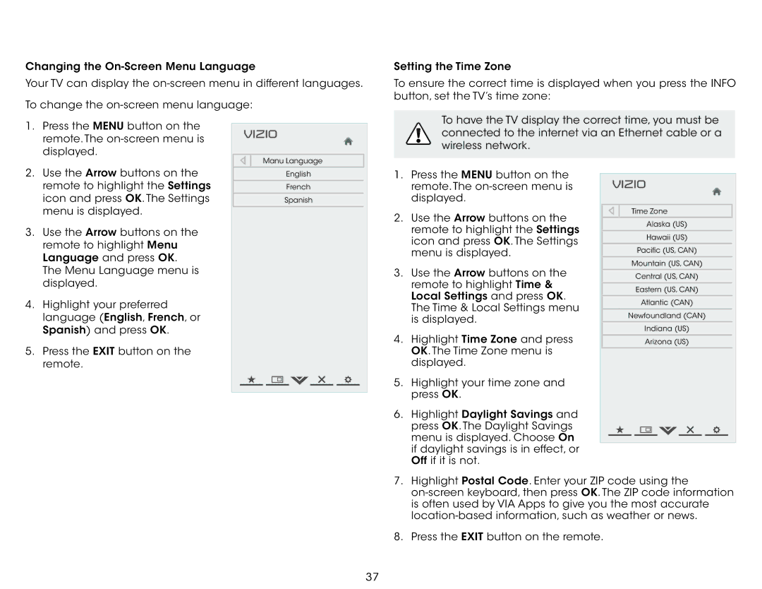 Vizio E291I-A1, E291IA1 user manual Manu Language 