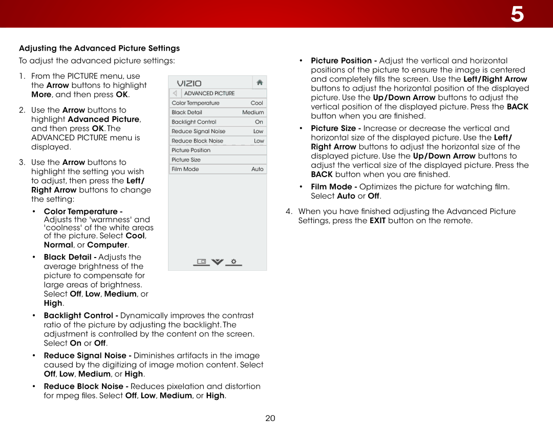 Vizio E320-B0 user manual Arrow buttons to highlight More, and then press OK 