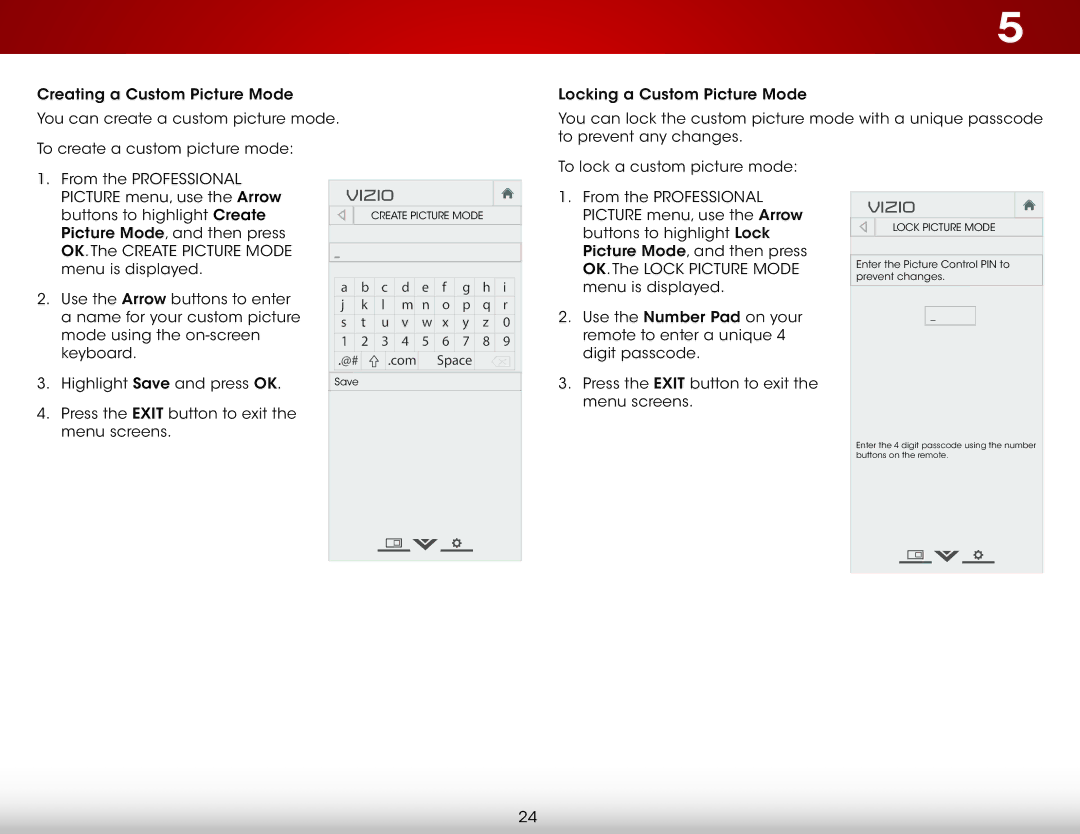 Vizio E320-B0 user manual Lock Picture Mode 