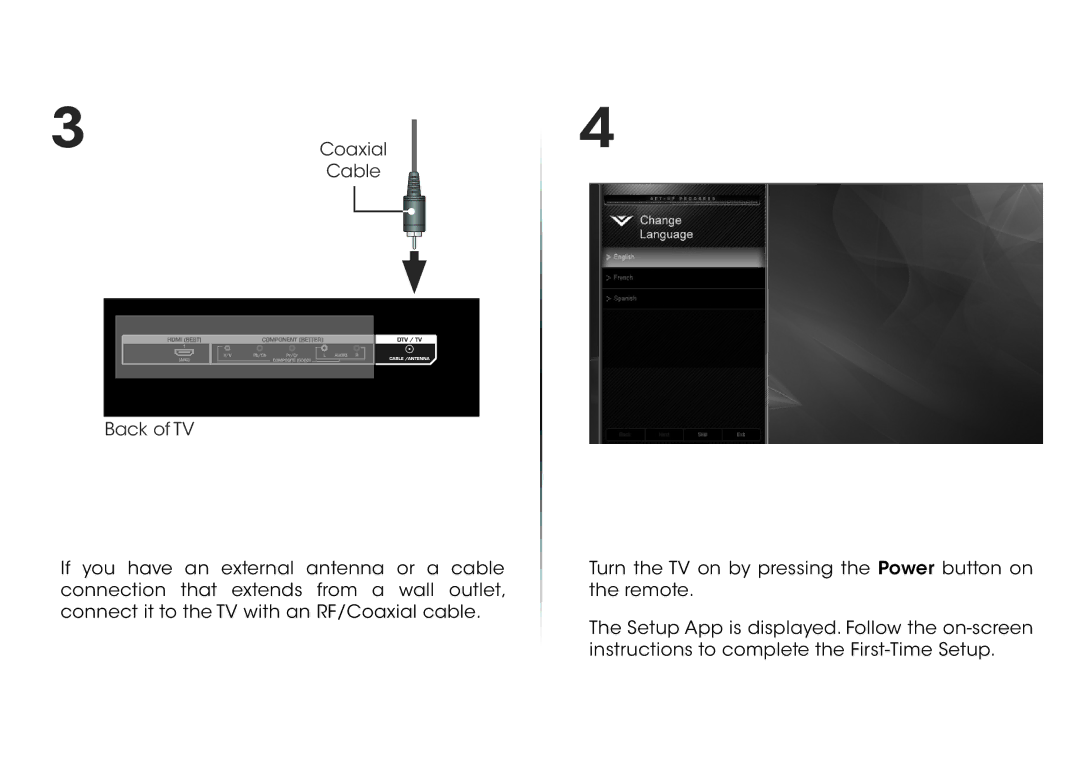 Vizio E320-B0E manual Coaxial 