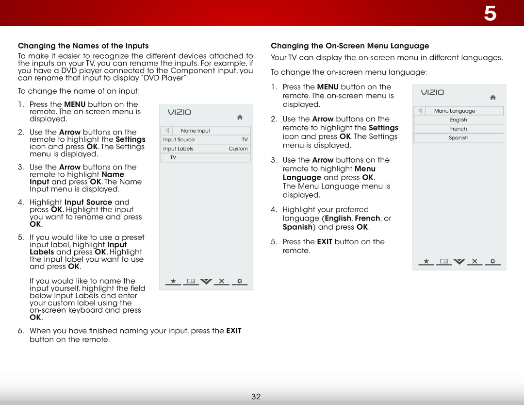 Vizio E320-B0E user manual Icon and press OK. The Settings 