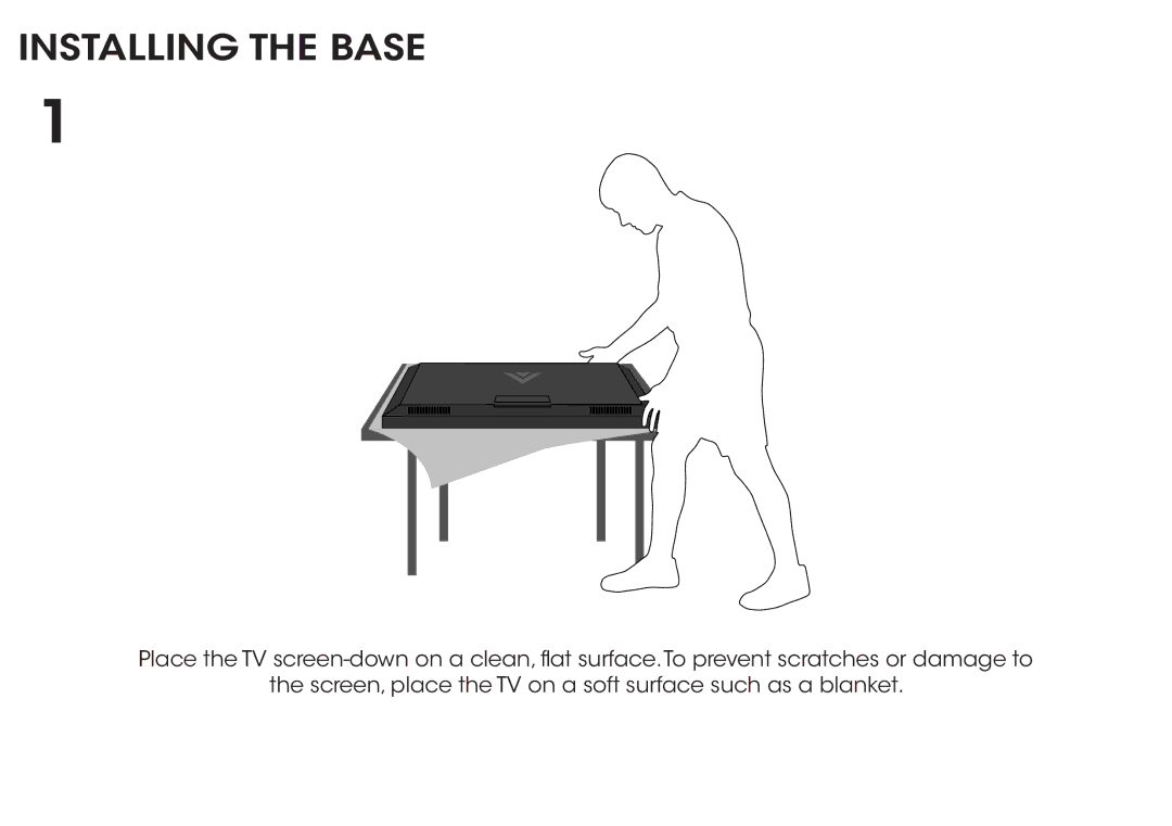 Vizio E320-B1 quick start Installing the Base 