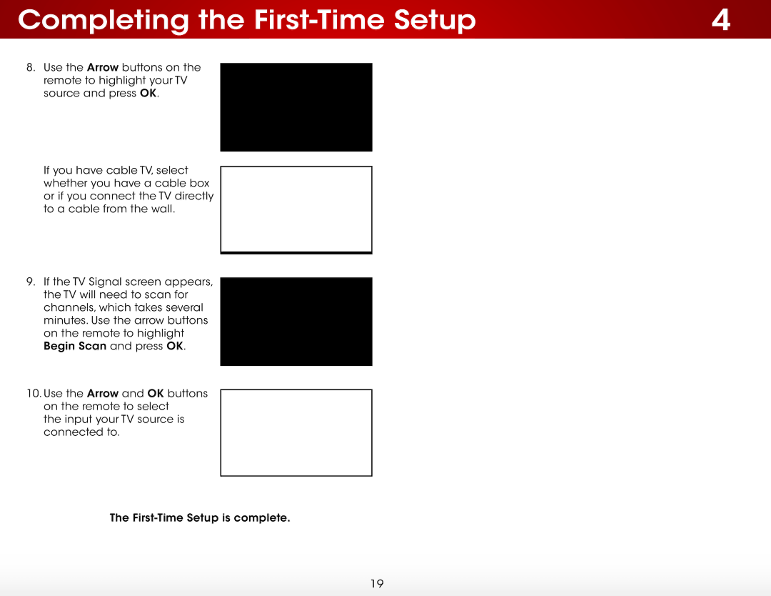 Vizio E320fi-B2 user manual Completing the First-Time Setup 