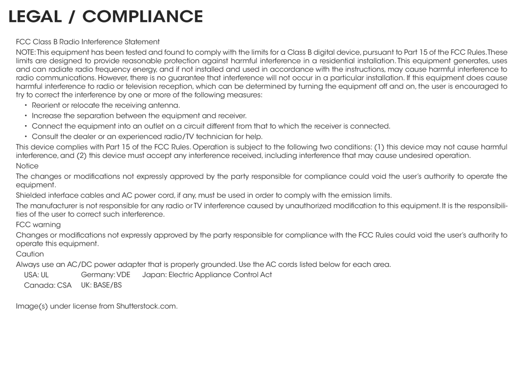 Vizio E320i-A2 manual Legal / Compliance 