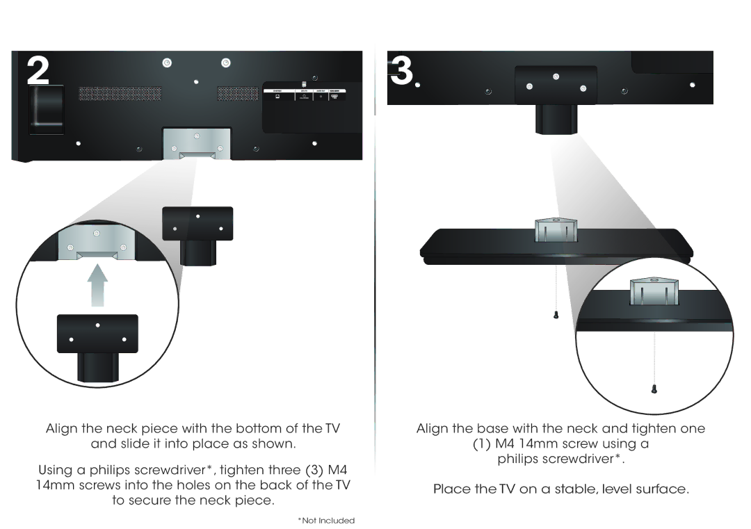 Vizio E320i-A2 manual Not Included 