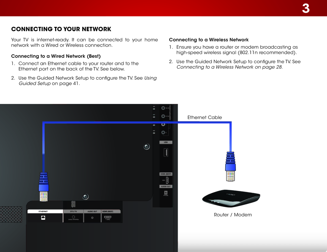 Vizio E320i-A2 user manual Connecting to your Network 