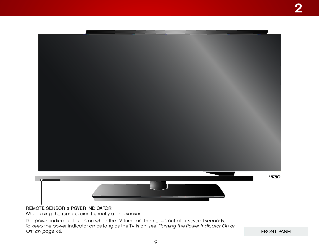 Vizio E320i-B1 user manual Front Panel 