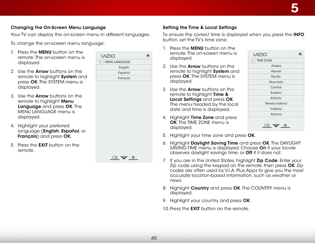 Vizio E320i-B1 user manual Press the Menu button on Remote. The on-screen menu is 