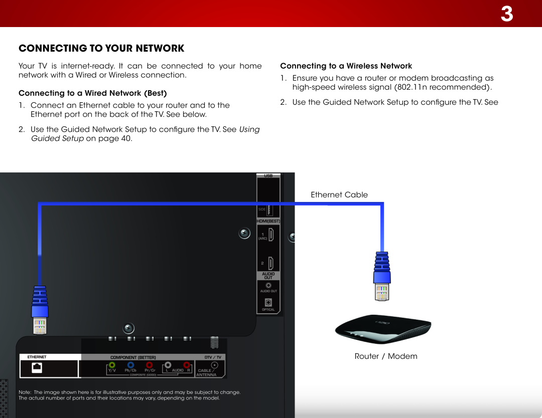 Vizio E320I-A0, E320IA0 user manual Connecting to your Network 