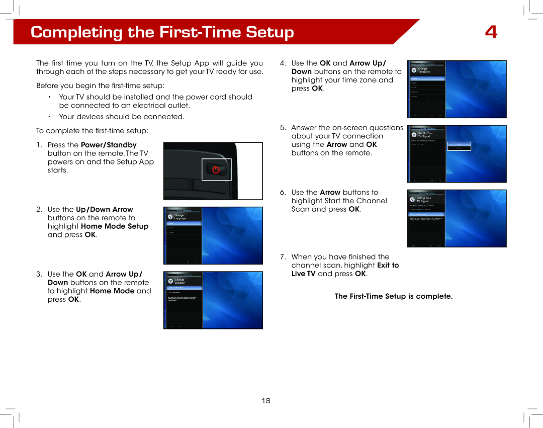 Vizio E321VL warranty Completing the First-Time Setup 