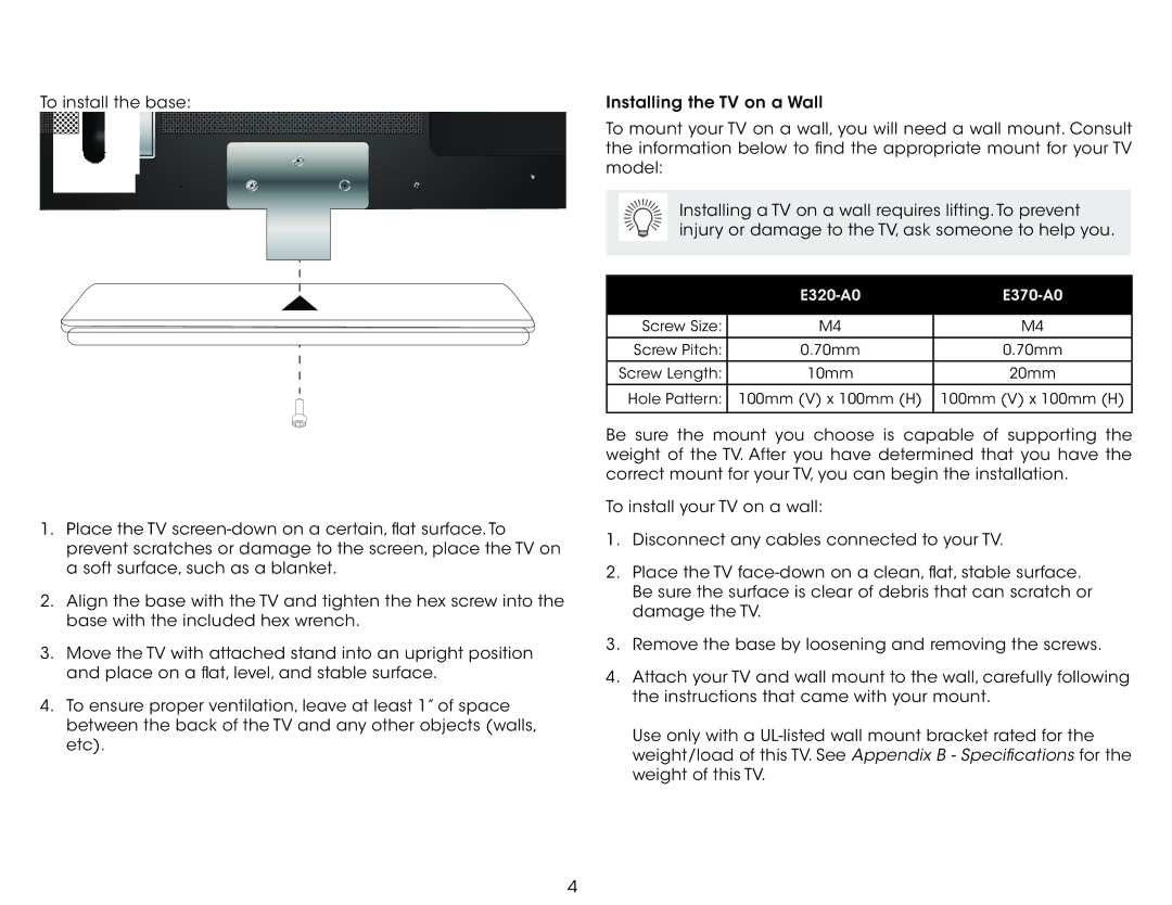 Vizio E320A0, E370A0 user manual E320-A0 E370-A0 