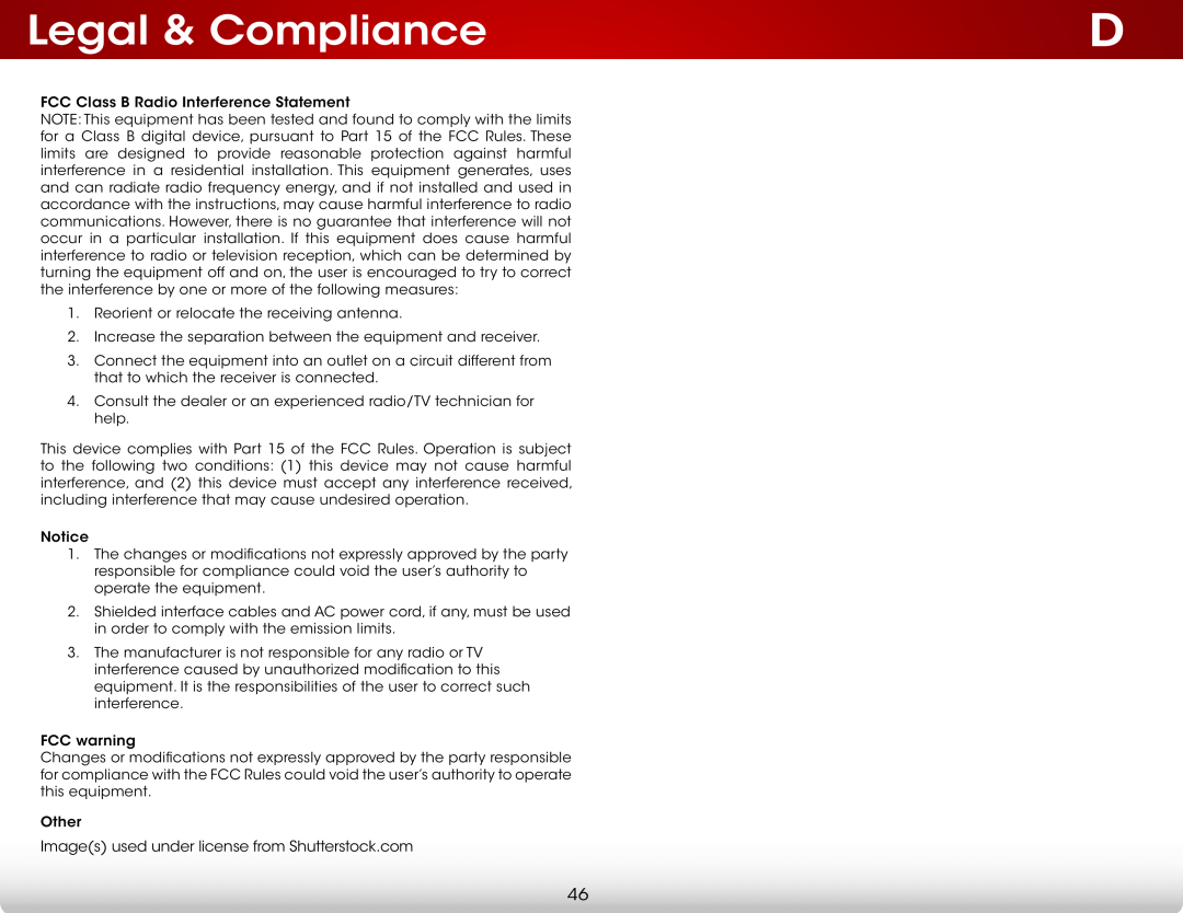 Vizio E370-A0, E370A0, E320A0, E320-A0 user manual Legal & Compliance 