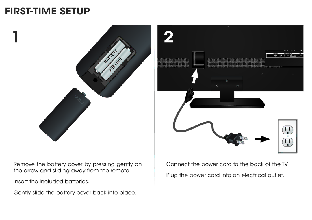 Vizio E370-A0 manual FIRST-TIME Setup 