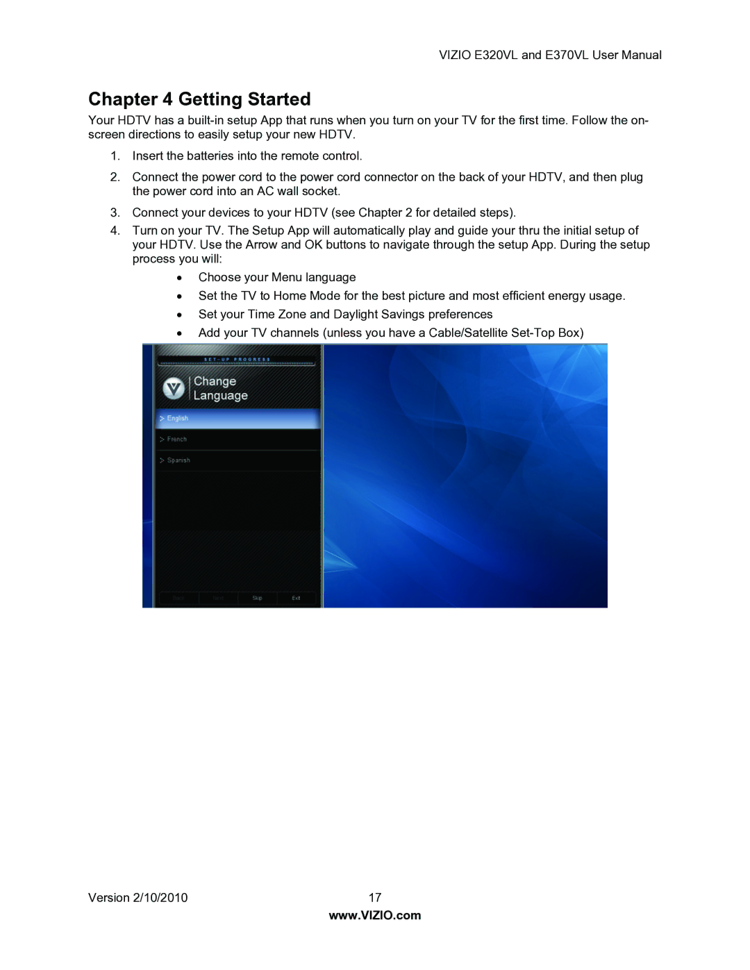 Vizio E320VL, E370VL user manual Getting Started 