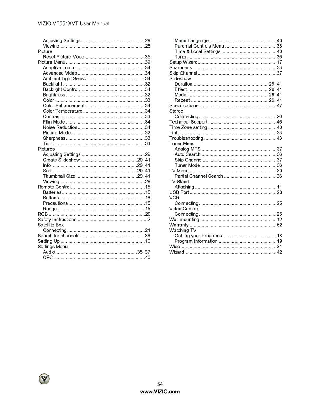 Vizio E370VL, E320VL user manual Rgb 