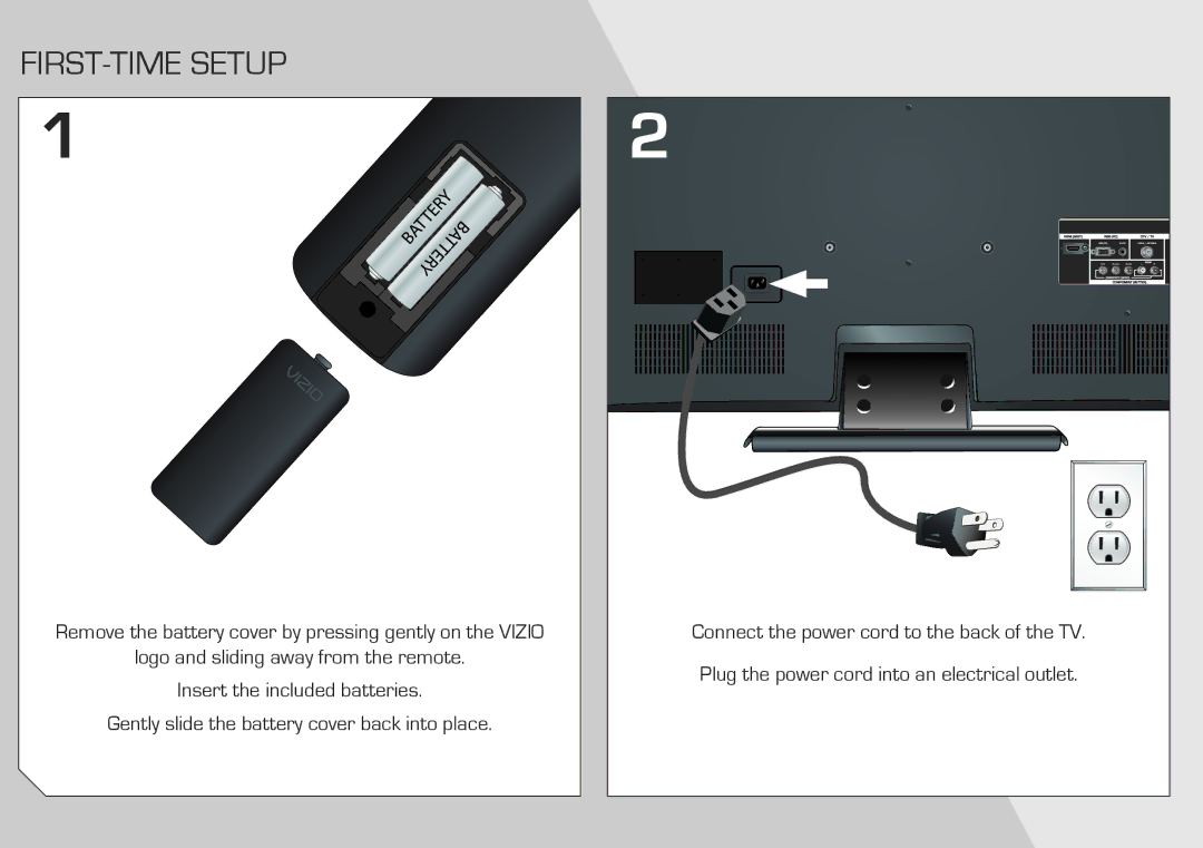 Vizio E370VLE manual FIRST-TIME Setup 