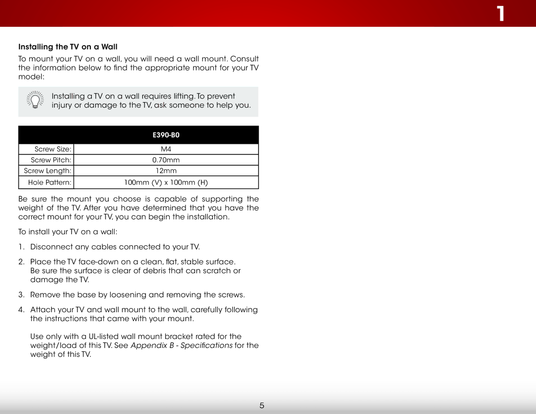 Vizio E390-B0 user manual 