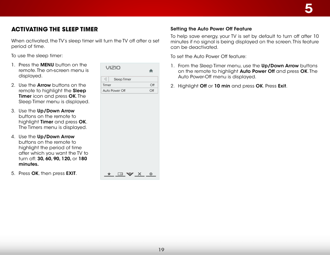 Vizio E390-A1, E390A1 user manual Activating the Sleep Timer 