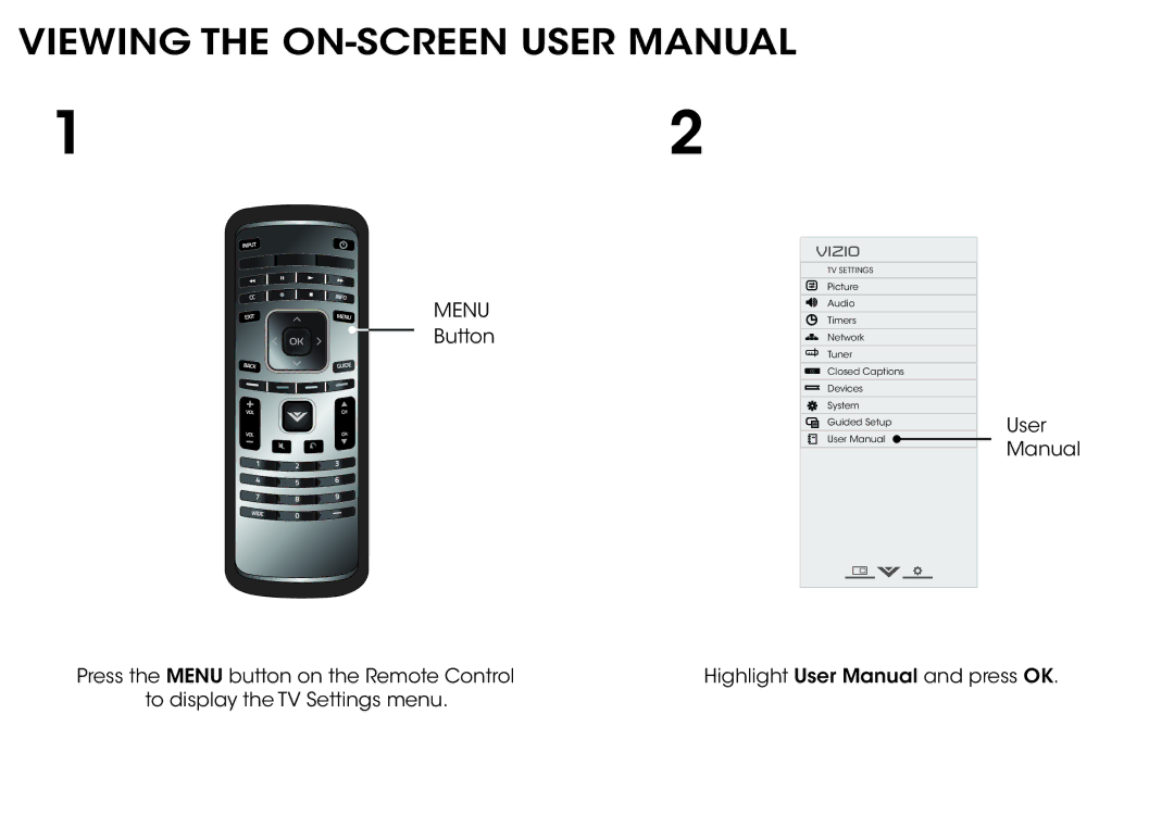 Vizio E390i-B0 manual Menu 