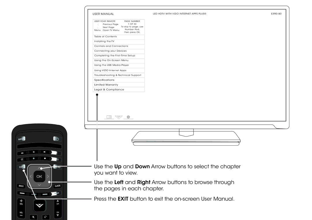 Vizio E390i-B0 manual LED Hdtv with Vizio Internet Apps Plus 