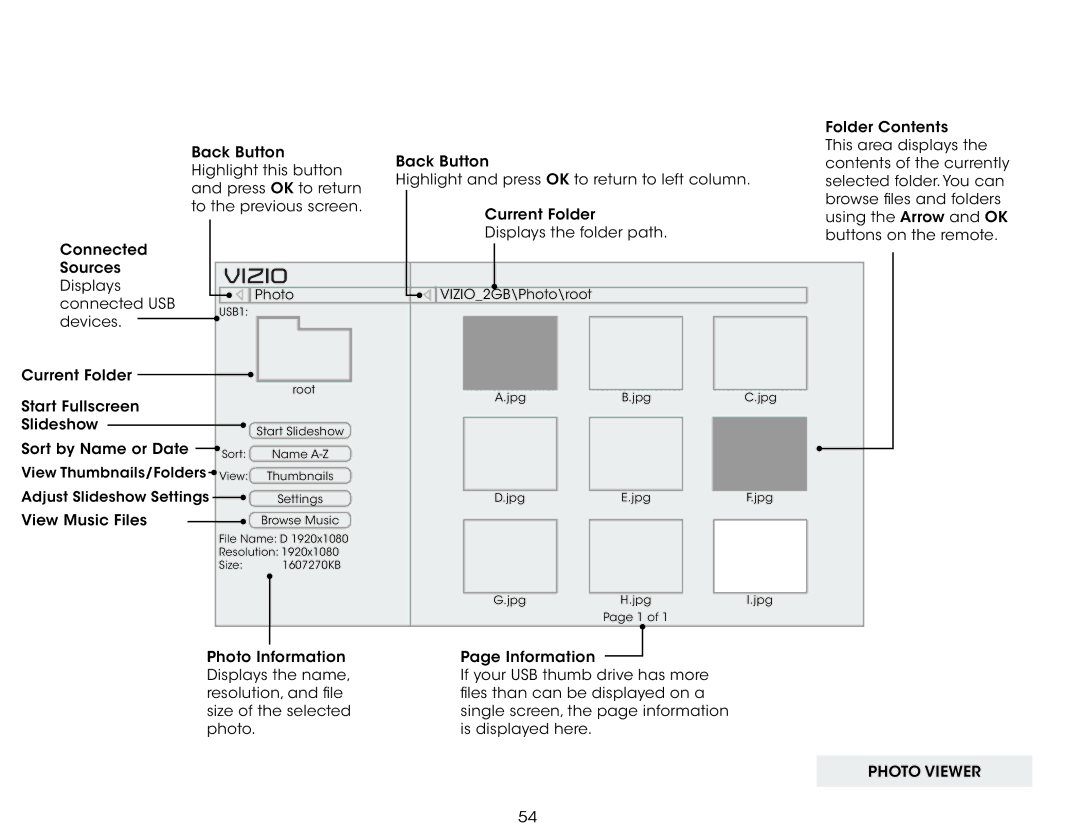 Vizio E390i-B1 user manual Photo Viewer 