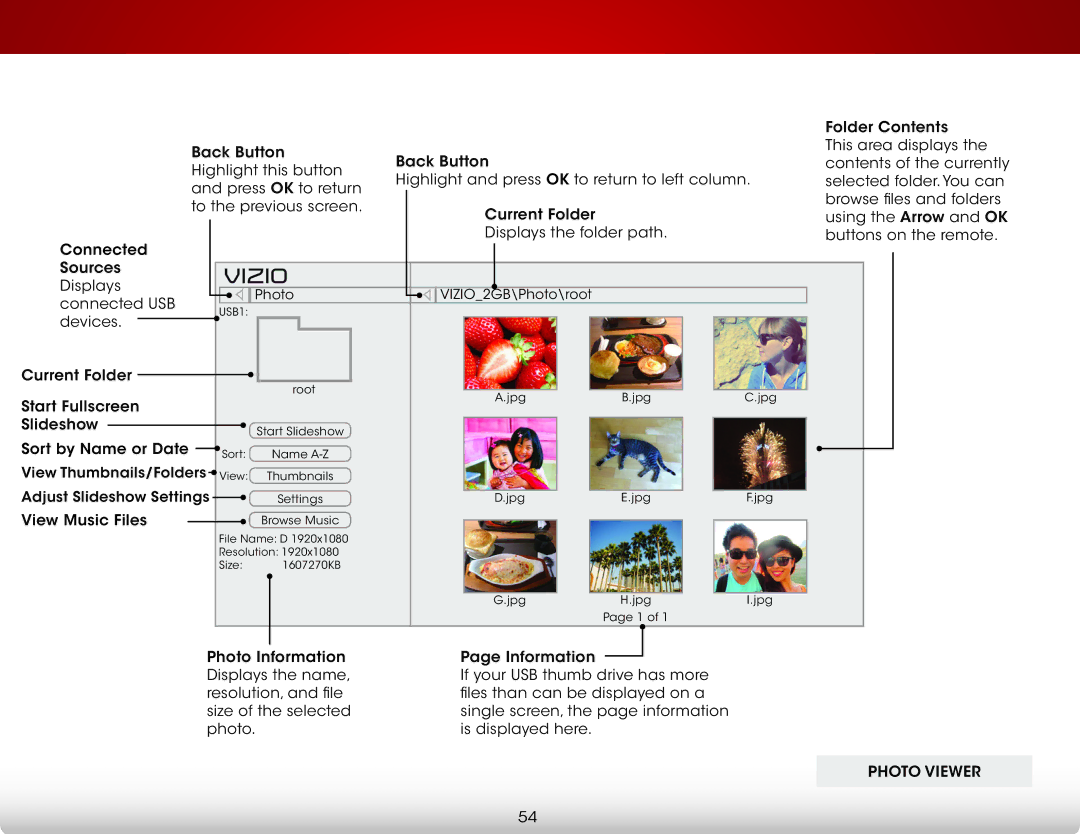 Vizio E390i-B1E user manual Photo Viewer 