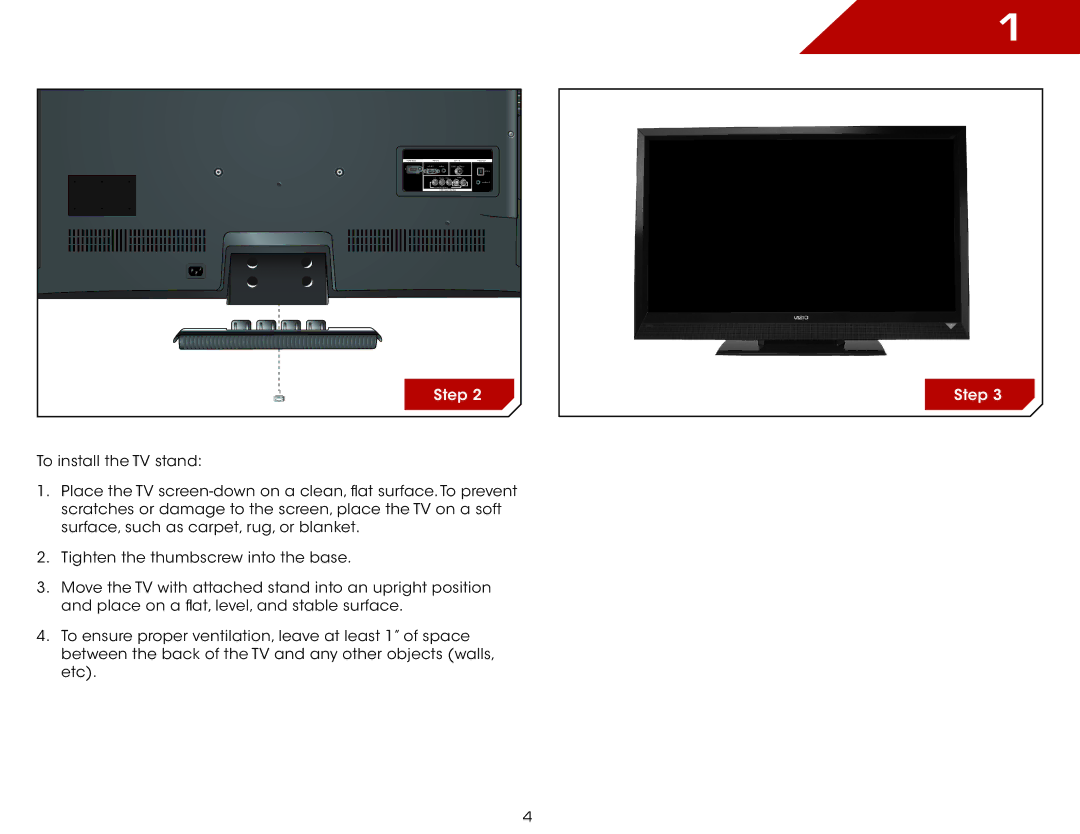 Vizio E390VL, E3D320VX, E3D420VX, E3D470VX warranty Step 