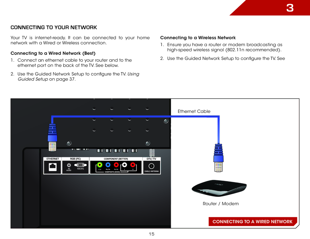 Vizio E3D420VX, E3D320VX, M3D650SV, E3D470VX warranty Connecting to your network 