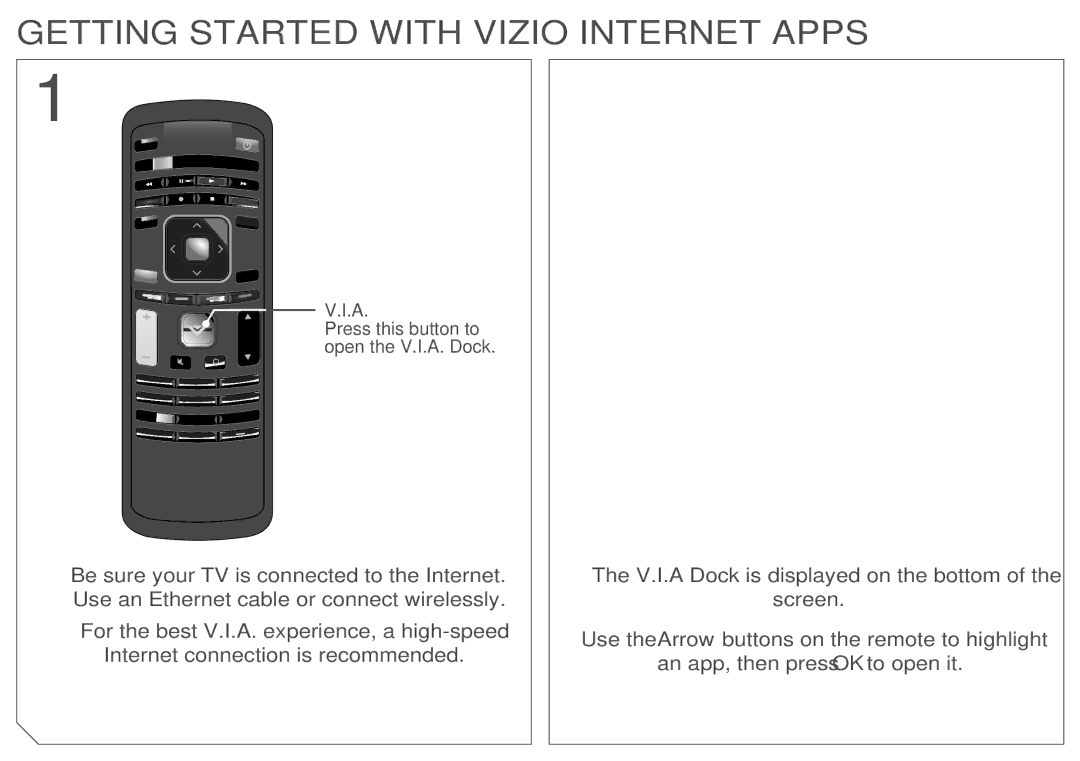 Vizio E3D420VX, E3D470VX manual Getting Started with Vizio Internet Apps, Highlighted App 