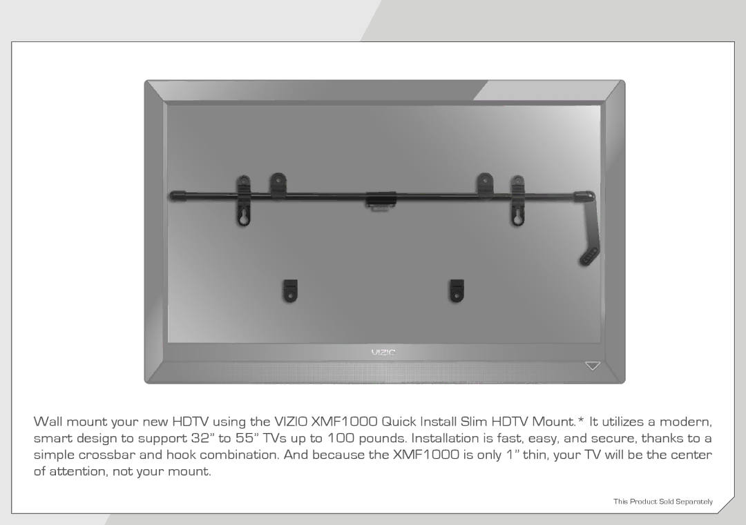 Vizio E3D470VX, E3D420VX manual This Product Sold Separately 