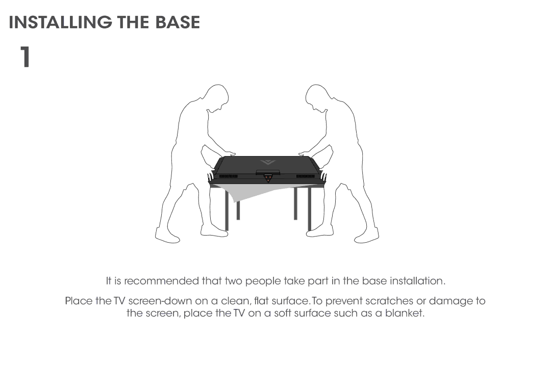 Vizio E400-B2 & E480-B2 quick start Installing the Base 