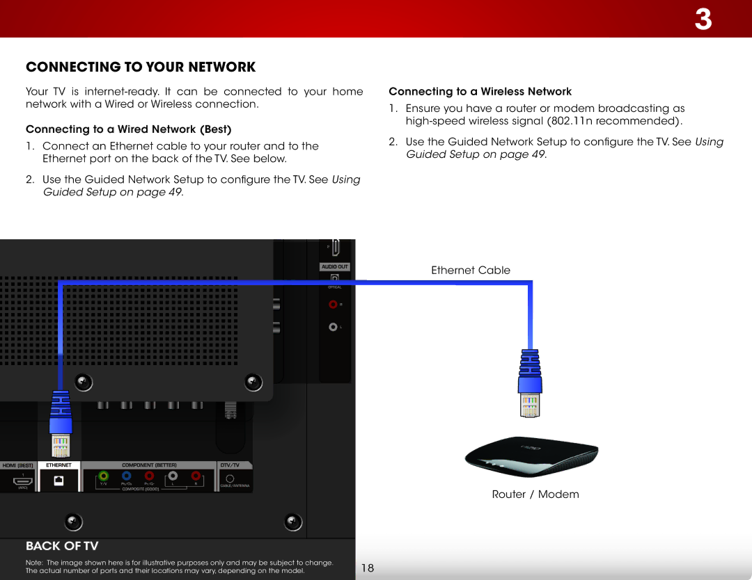 Vizio E400i-B2, E320i-B2 user manual Connecting to Your Network 