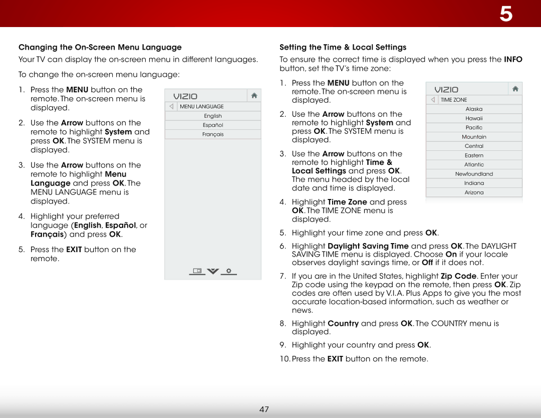 Vizio E320i-B2, E400i-B2 user manual Remote. The on-screen menu is Displayed 